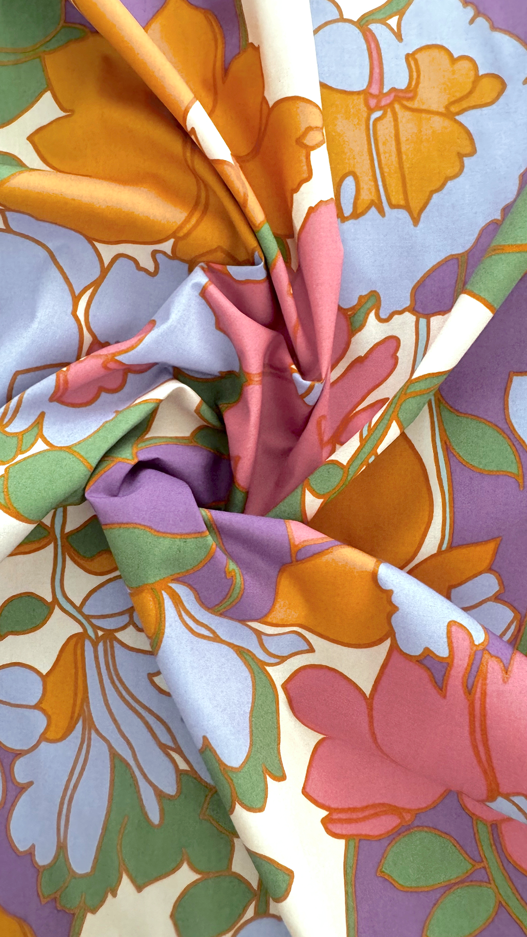 Popeline cotone floreale anni '70
