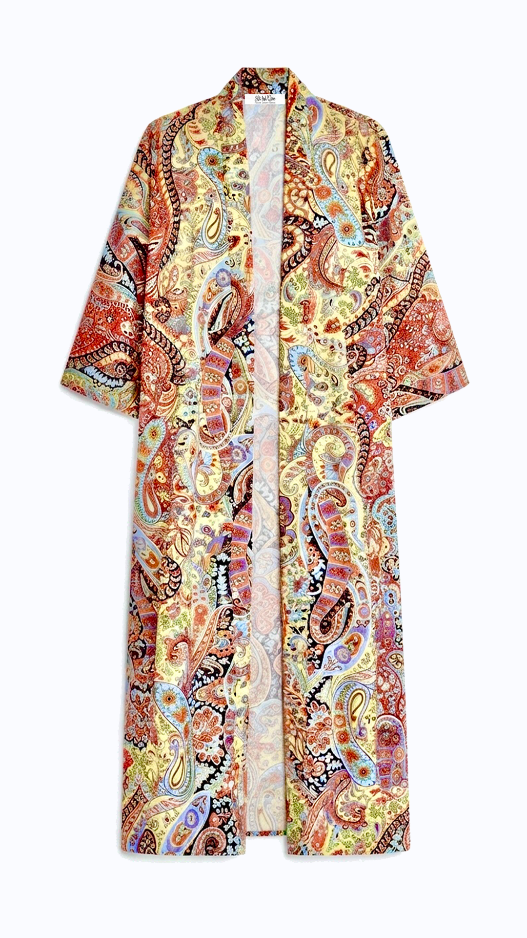 kimono poliestere paisley multicolor