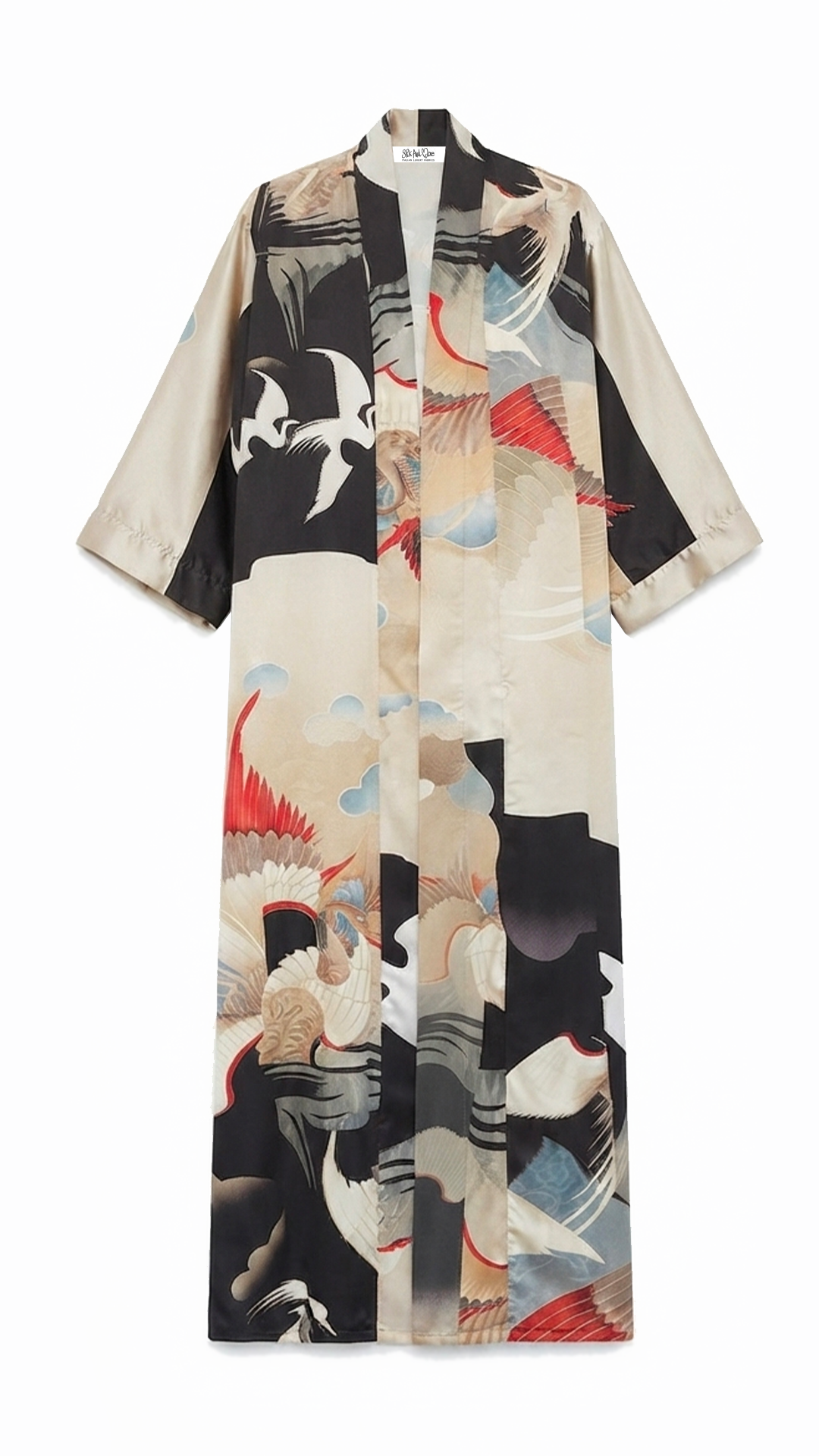 kimono stampa airone poliestere